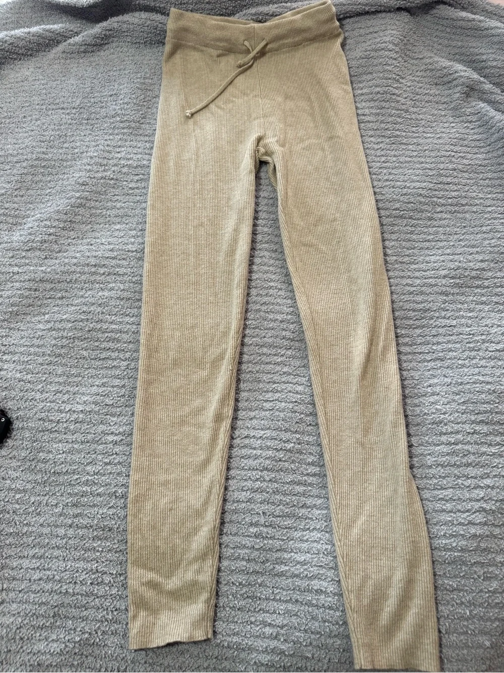 Ribbed Beige Turtleneck Sweater